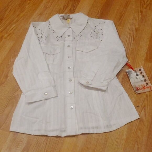 Da-nang Vintage Surplus White Cotton Button Down NWT size xs - Picture 1 of 7
